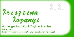 krisztina kozanyi business card